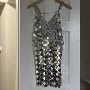 Boohoo Megan Fox collection silver sequin dress